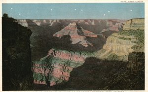 Vintage Postcard 1920's Mojave Point at Night Grand Canyon National Park AZ