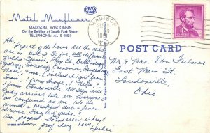 Madison Wisconsin 1961 Postcard Motel Mayflower  