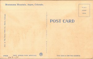 Vtg 1930's Montezuma Mountain Aspen Colorado CO Linen Postcard