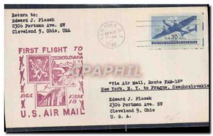 Letter US 1st Flight Thecoslovaquia June 15, 1946