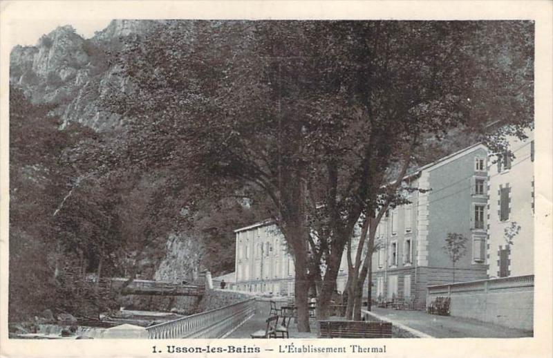 09 - Usson-les-Bains - L'Etablissement Thermal (carte double Palau)