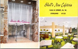 Postcard Sholl's New Cafeteria 1433 K Street NW Sterling Washington D.C.