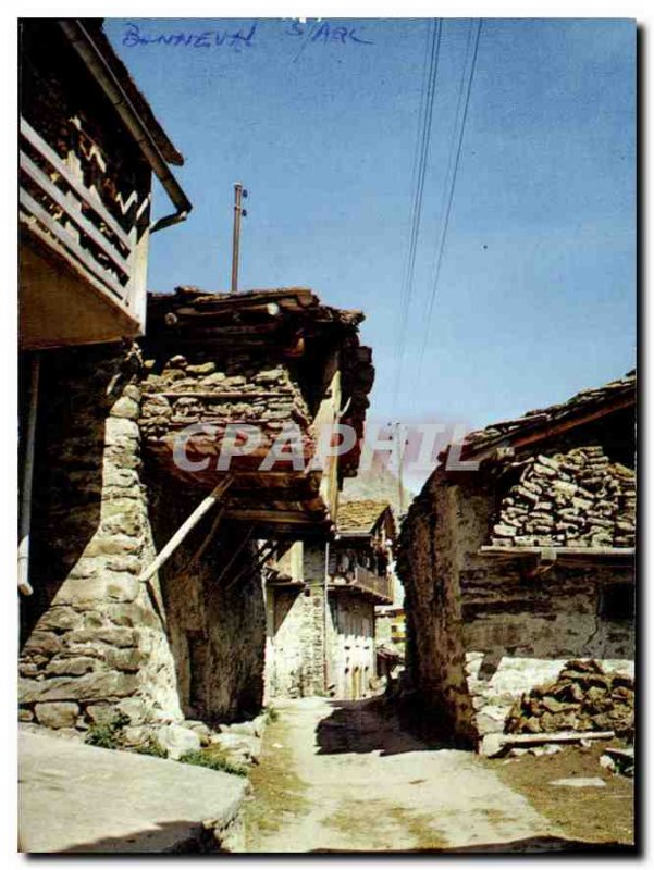 Postcard Old Ace Bonneval Savoie inside the village's main street