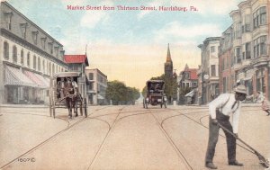View of Market Street from 13th Street, Harrisburg, PA., 1910 Postcard, Used