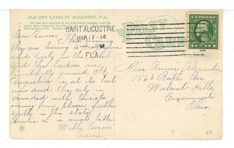 FL - St. Augustine. Old City Gates  ca 1914