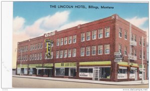 BILLINGS, Montana, 1940-1960s; The Lincoln Hotel, Restaurant