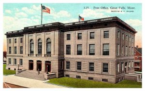 Postcard BUILDING SCENE Great Falls Montana MT AP1728
