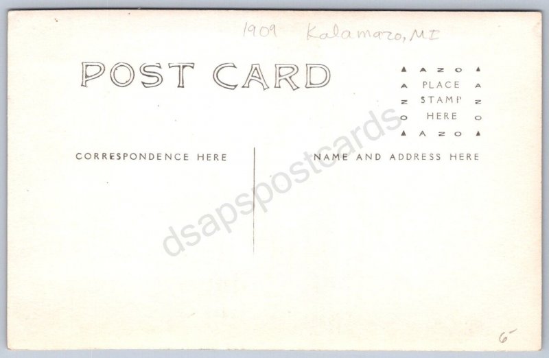 K45/ Kalamazoo Michigan RPPC Postcard c1910 Battle Creek River Canoe 342