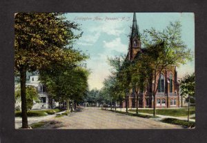 NJ Lexington Ave Avenue Passaic New Jersey Postcard Church Houses