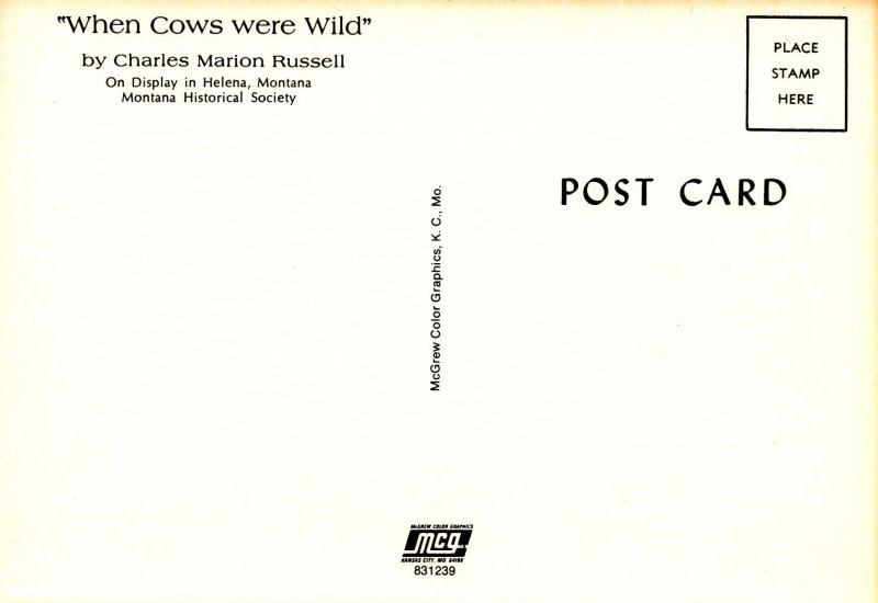 Western (US) -  When Cows Were Wild  Artist:  Charles Marion Russell       ...