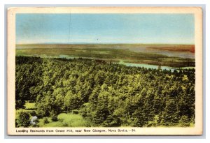 View From Green Hill Glasgow Nova Scotia NS Canada  WB Postcard N22