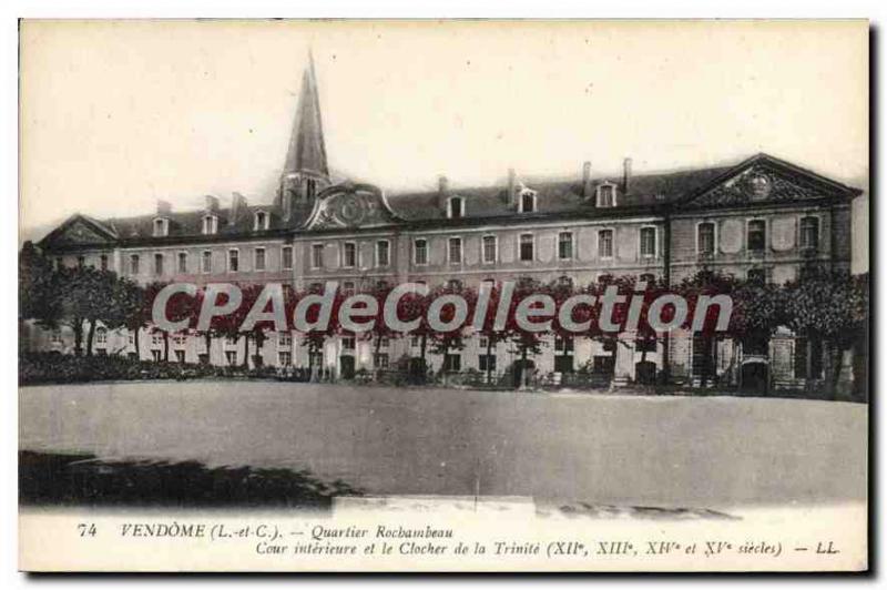 Postcard Old Quarter Vendome Rochambeau Inner Court and the Tower of the Trinity