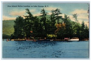 1951 Glen Island Bolton Landing on Lake George New York NY Posted Postcard 