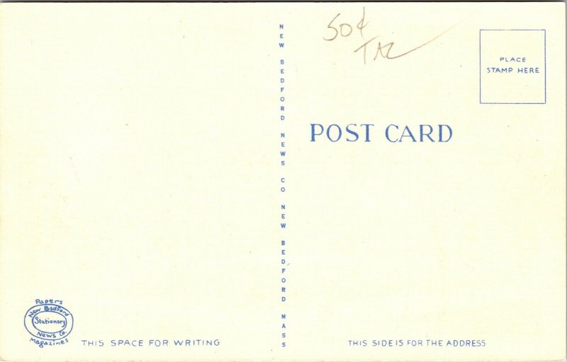 United States Post Office Middleboro Massachusetts MA Linen Postcard VTG UNP 