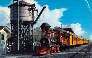 Disneyland, C-8, Passenger Train at Frontierland Water Tower, Old Postcard