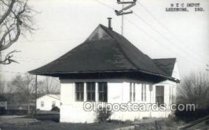 NYC Depot, Leesburg, IN, USA Kodak Real Photo Paper Train Railroad Station De...