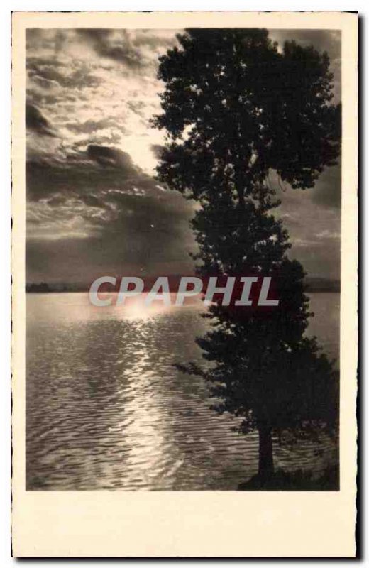 Old Postcard Landscape Sunset