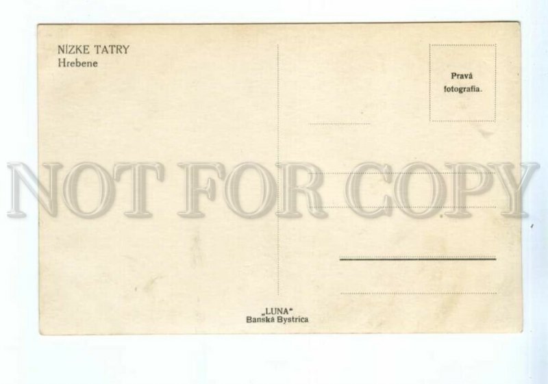 531685 Slovakia Low Tatras Ridges Vintage photo postcard