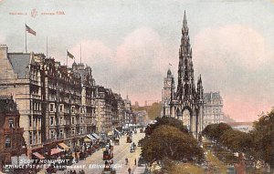 Scott Monument Edinburgh Scotland, UK Writing on back 