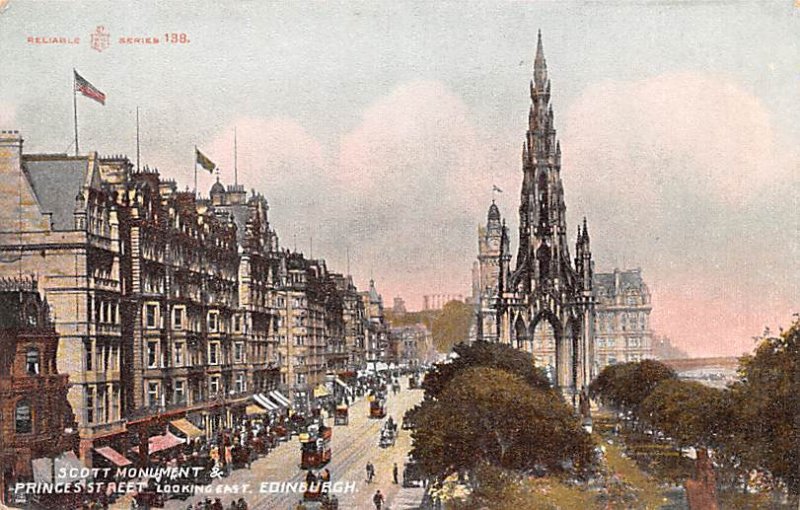 Scott Monument Edinburgh Scotland, UK Writing on back 