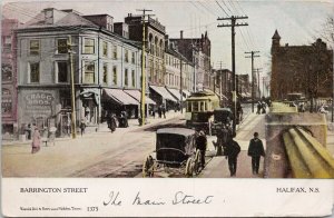 Barrington Street Halifax Nova Scotia Cragg Bros Streetcar Postcard H50 *as is