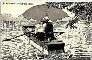 Postcard~In The Good Old Summer Time!~1910~Rowboat~A96 