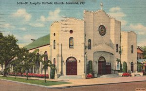 Vintage Postcard 1954 St. Joseph's Catholic Church Parish Lakeland Florida FL