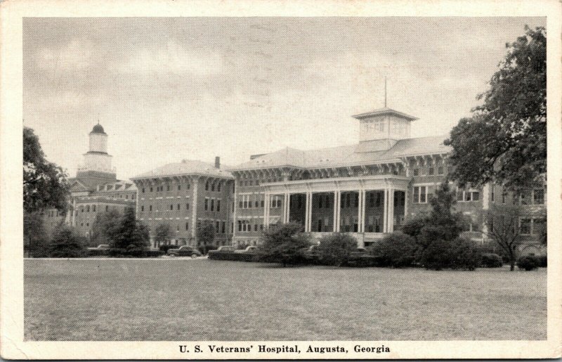 Vtg 1940s US Veterans Hospital Augusta Georgia GA Postcard