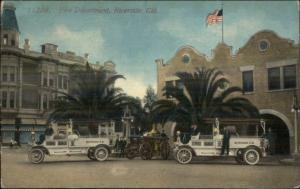 Riverside CA Fire Dept Engines c1910 Postcard