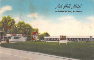 Lawrenceville Illinois Nob Hill Motel Antique Postcard J60298