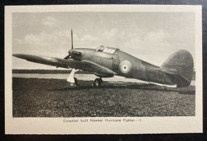 Menta Canadá Imagen Real Postal aviación de combate Hawker Huracán 