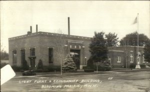 Blooming Prairie MN Light Plant Real Photo Postcard