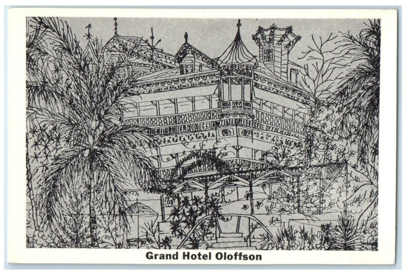 c1950's Grand Hotel Oloffson Port Au Prince Haiti Vintage Unposted Postcard