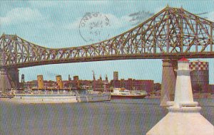 Canada Quebec Montreal Jacques Cartier Bridge 1957