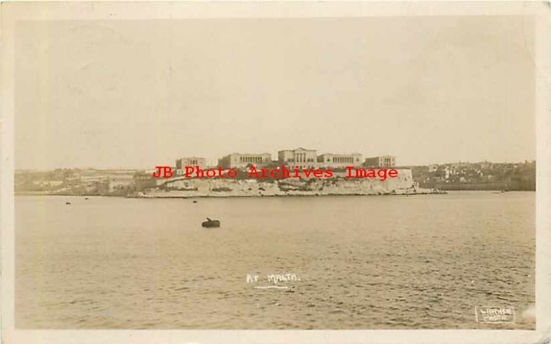 Malta, Birgu, RPPC, Fort Saint Angelo, Larner Photo 