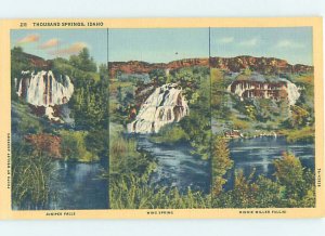 Pre-Chrome WATERFALL SCENE Tuttle - Near Hagerman & Twin Falls Idaho ID AG4282