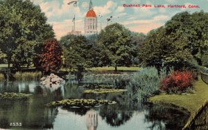 1912 Bushnell Park Lake Hartford Conn. Postcard 2R5-451