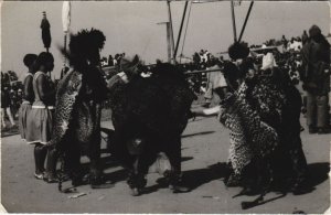 PC REAL PHOTO BABUNGO WOMEN DANCE CAMEROON ETHNIC TYPE (a27970)