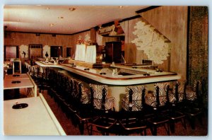 St. Peoria Illinois Postcard Kett Watson's  Interior Restaurant Bar 1960 Vintage