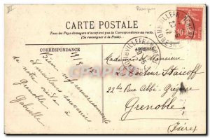 VINTAGE POSTCARD Bank Villefranche on the Saone Village Hall