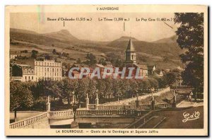 Old Postcard Auvergne La Bourboule Quays of the Dordogne and Joffre Square