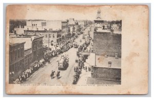 Postcard Birds Eye View Main Street From Roof Of Hetrick Opera House Chanute KSP