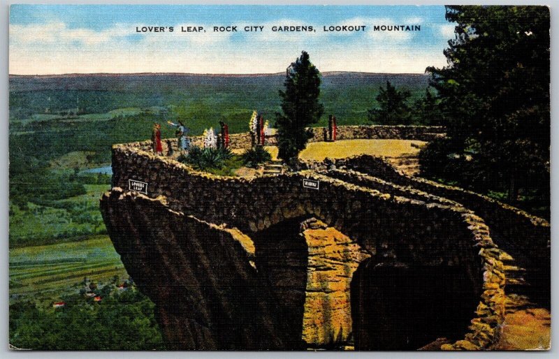 Vtg Tennessee TN Lover's Leap Rock City Gardens Lookout Mountains View Postcard