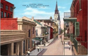 Postcard New Orleans - Chartres Street View in the Old French Quarter