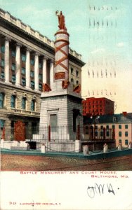 Maryland Baltimore Battle Monument and Court House 1907