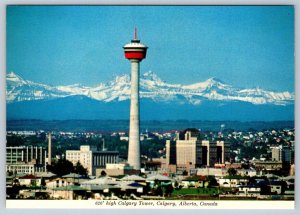 Calgary Tower, Calgary Alberta Canada, Chrome Postcard #2