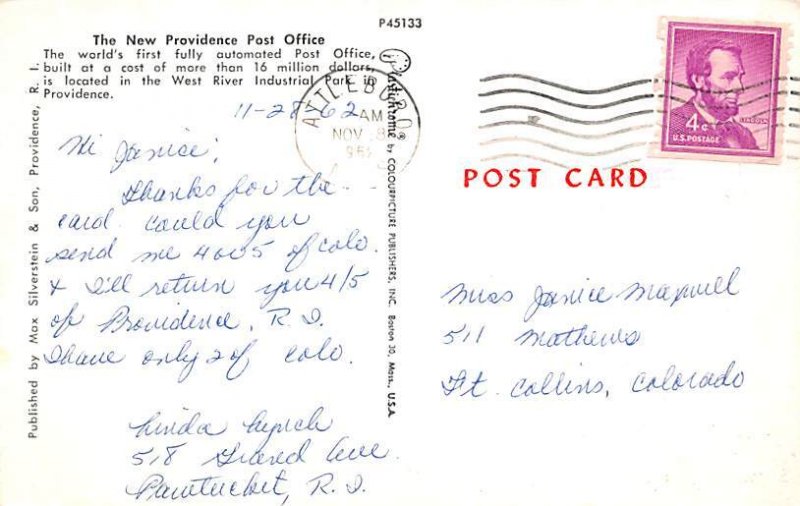 New Providence Post Office Providence, Rhode Island, USA