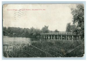 C.1907 River Bridge Tri Lake Resort Columbia City Indiana Vintage Postcard P94 