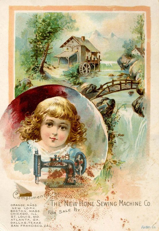 Advertising Trade Card-  The New Home Sewing Machine Co   (5 X 3.5)