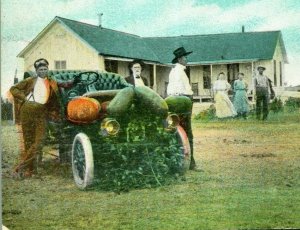 Vtg Postcard 1910s A House In Texas Antique Car Windmill Texas Novelty Co